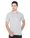 White Moon Cotton Solid Regular Fit Polo Tshirt Men Grey 1 Pc