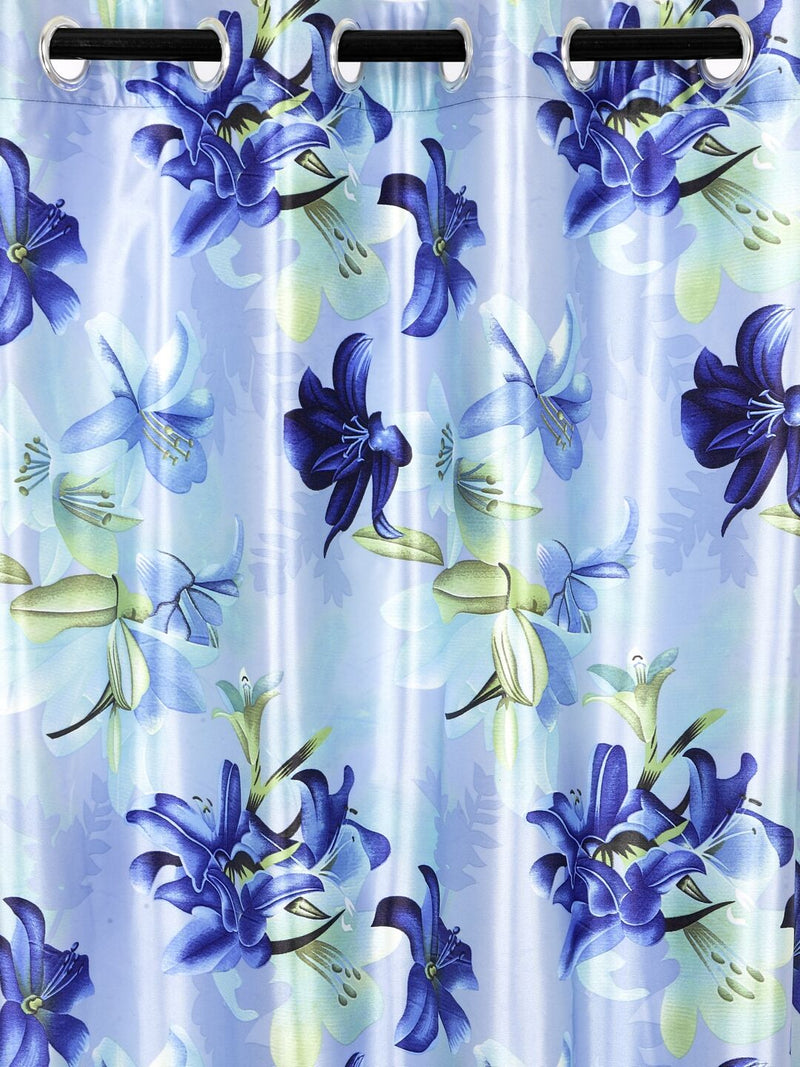 Home Sizzler 2 Piece 3D Flower Blossom Polyester Curtain Set