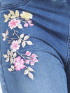 Naughty Ninos Girls Floral Embroidered Denim Washed Jeggings