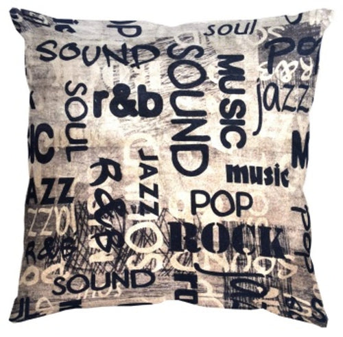 Digital Print on Raising Fabric Cushion - Music