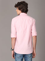 Oxford Chambray Red Slim Fit Cotton Casual Shirt