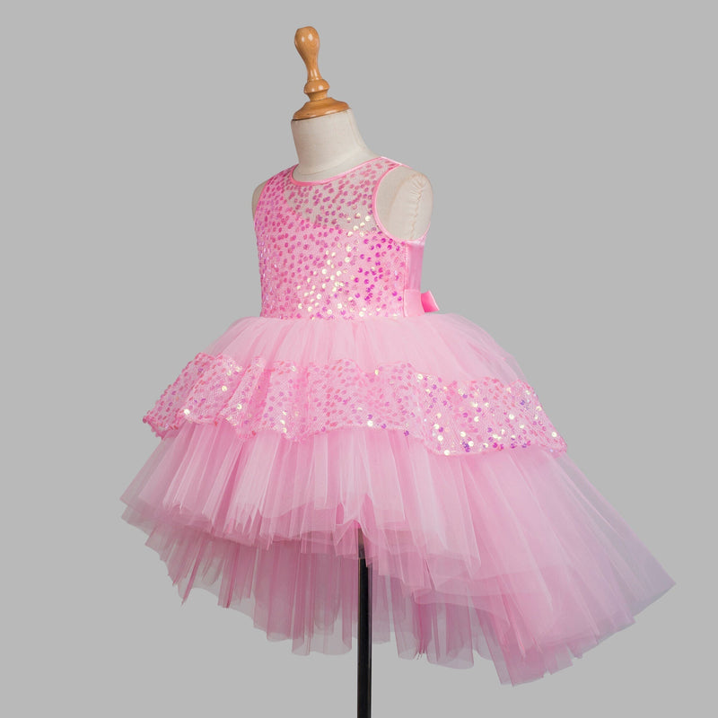 Toy Balloon Kids Beauty Baby pink Hi-Low girls party wear dress