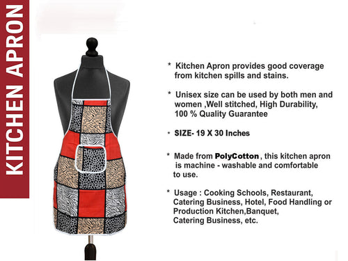Modern Manor Apron For Men & Women |Cotton with waterproof safety |Multi Colour with Front Pocket(Pack of 3)