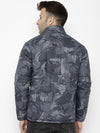 PERFKT-U Mens Navy Camo Printed Lightweight Puffer Jacket