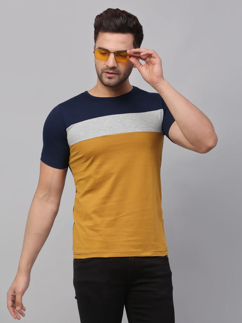 Men Color Block Half Sleeve T-Shirt