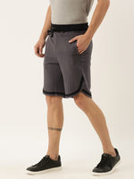 Men Solid Regular Fit Stone Shorts