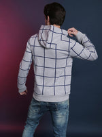 Campus Sutra Elite Screen Men Checks Full Sleeve Stylish Casual Hooded Zipper Sweatshirts
