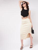 Solid Basic Crop Top With Tie-Up