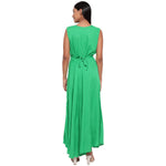 Aawari Rayon Plain Gown For Girls and Women Green