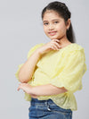 Girl's Fashioned Solid Top Yellow