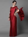 Sareemall Red Casual Georgette And Satin Solid Saree With Unstitched Blouse