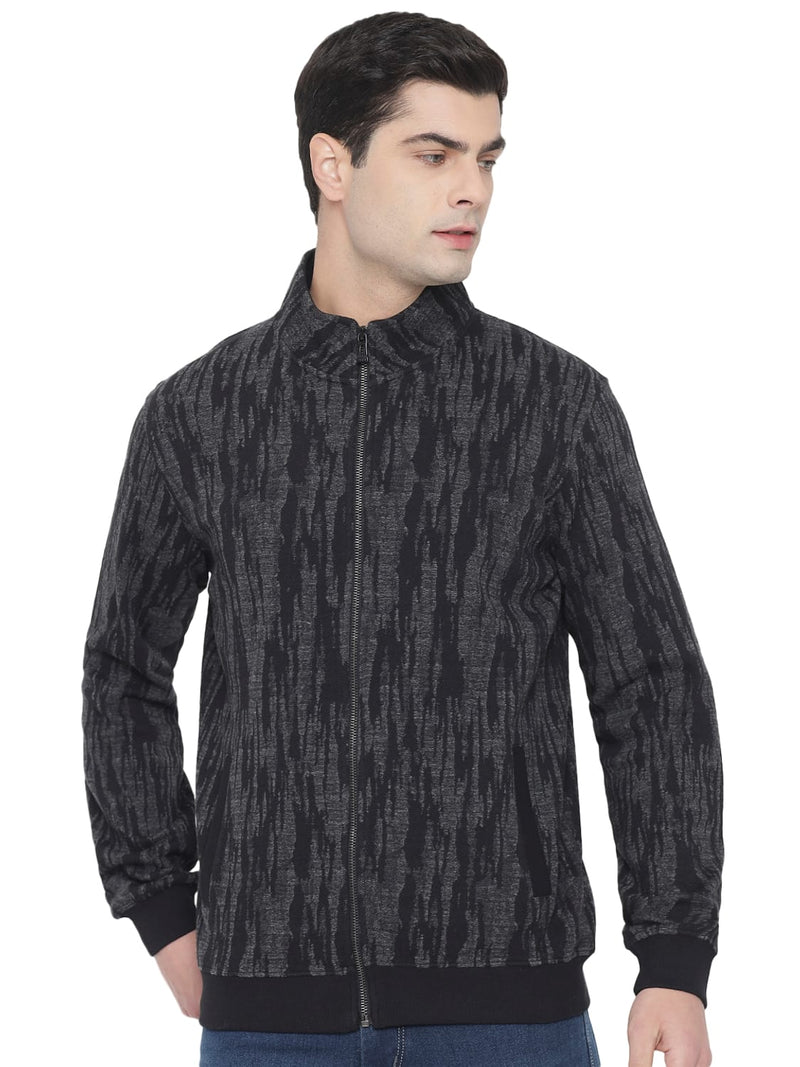 Trufit Men's Jacquard Full Sleeves Sweatshirt