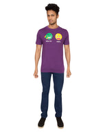 Imperial Purple Printed Round Neck T-Shirt
