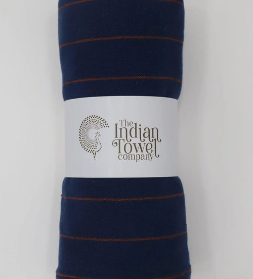 The Indian Towel Company Kids Blanket 100% Cotton - Navy Blue