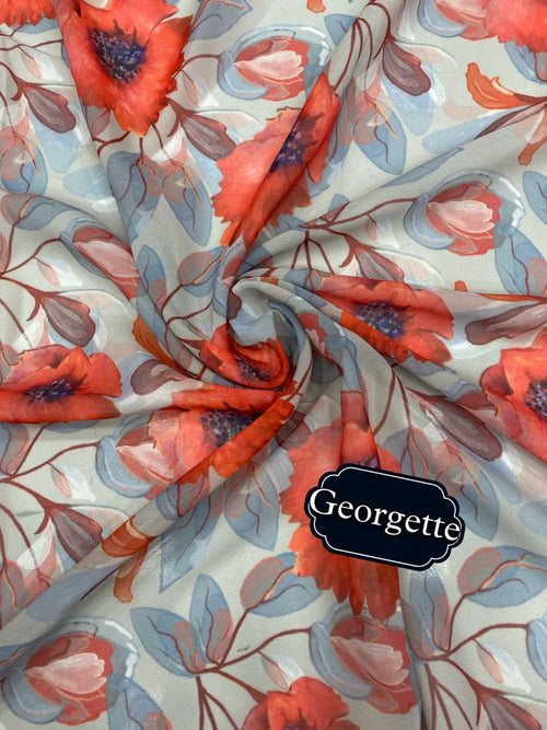 Beautiful Georgette Floral Digital Printed Fabric