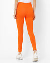 Adorna Women's Stretchable Leggings - Kesari Orange