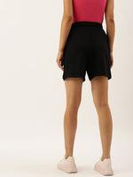 Women Black Active Essential Shorts