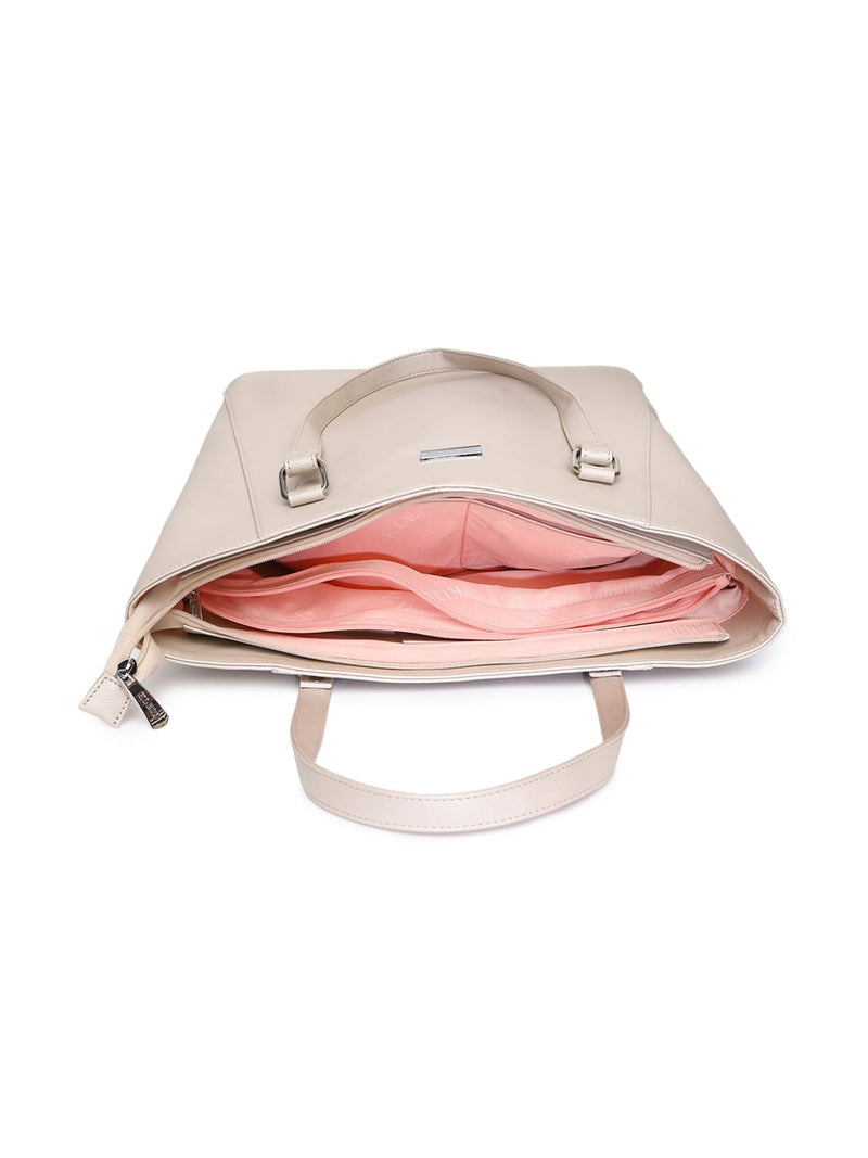 Kleio Fancy Solid Color Multi Compartment Laptop Purse Tote Handbag for Women / Ladies