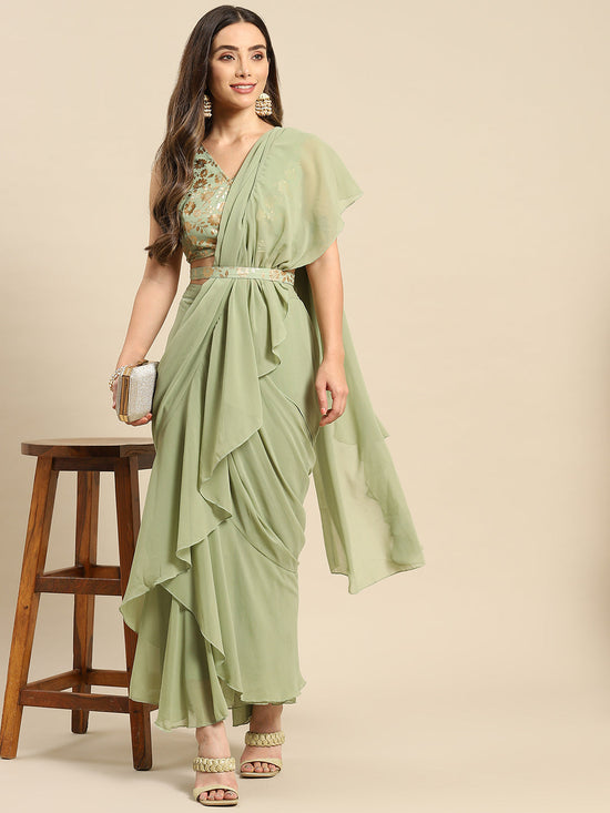 Blouse With Prestiched Frill Gown