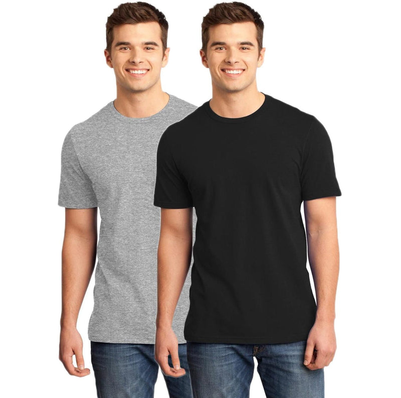 2 Piece Combo = 160 - 170 GSM - Men's Round Neck T-shirt Tee - Grey, Black