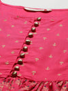 Juniper Fuschia Rayon & Cambric Printed Peplum Lehenga Choli Sets