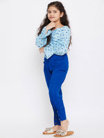 Girl's Wear Pro Printed Top with trousers Pant Blue