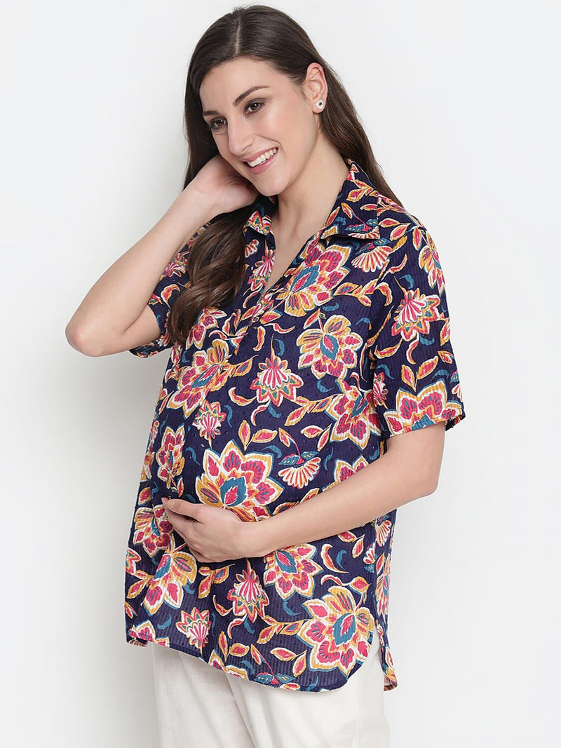 Oxolloxo Rich Of Florals Majestic Maternity Top