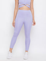 Clovia Snug Fit Active Ankle Length Tights in Lilac