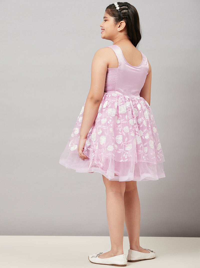Girl's Customary Printed Dress Pink