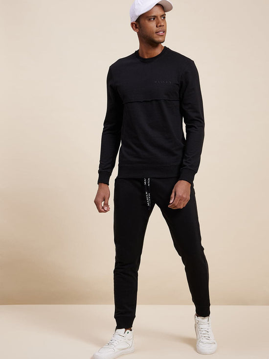 Men's Black MASCLN Puff Print Sweatshirt