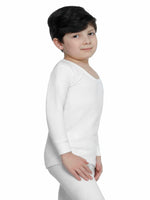 Thermals Unisex Slim Top Round Neck Full Sleeves Solid White