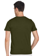 Fidato Olive Men's Half Sleeves Round Neck T-shirt