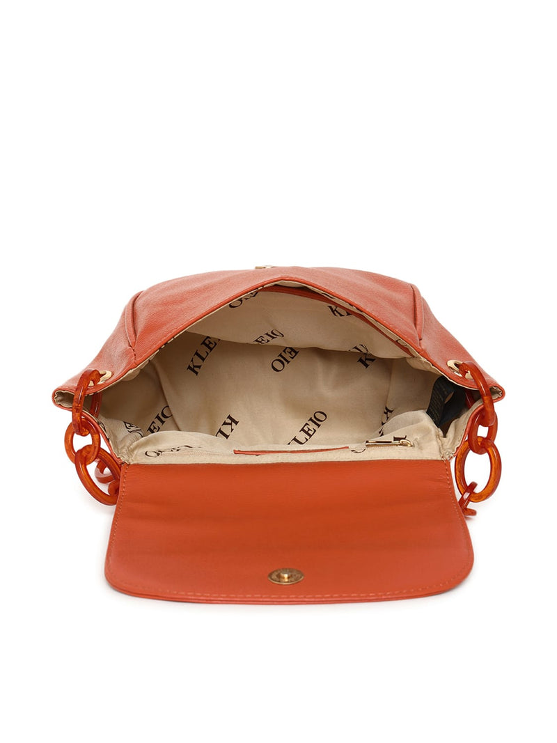 Kleio Treasure PU Leather Short Strap Side Sling Bag for Women Girls