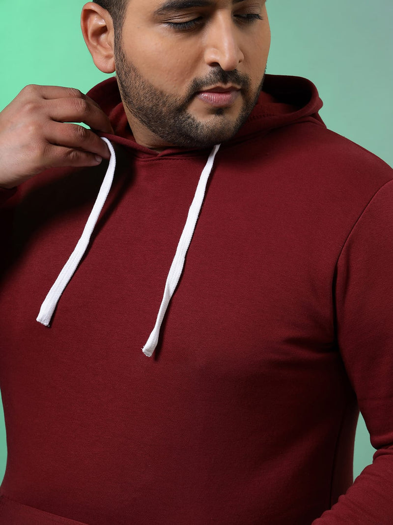 Instafab Customs Plus Men Solid Stylish Full Sleeve Hooded Casual Sweatshirts
