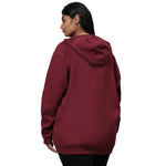 Instafab Red Bubble Plus Size Women Printed Stylish Casual Hooded Sweatshirts