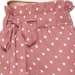 Adults-Women Pink Printed Loose Fit Regular Shorts