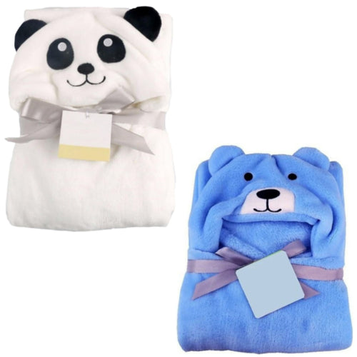 Brandonn Evolution Supersoft Premium Hooded Wrapper Cum Baby Bath Towel for Babies Pack of 2