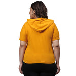 Instafab Upswing Plus Size Women Solid Stylish Casual Hooded Top