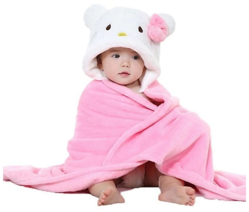 Brandonn Sweetness Supersoft Premium Hooded Wrapper Cum Baby Bath Towel for Babies Pack of 2