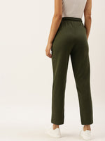 Women Green Straight Fit Track Pants