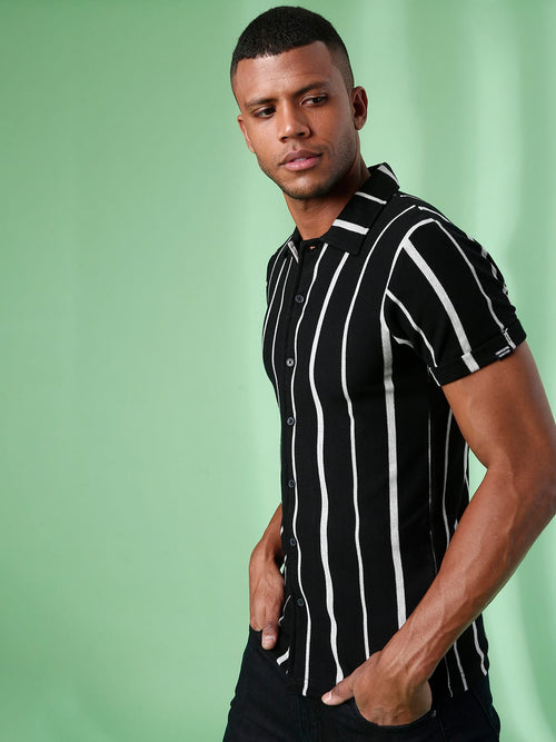 Campus Sutra Branding Men Striped Casual Shirts