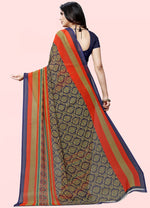 Multicolor Printed Art Daily Wear Georgette Blend Saree