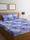 Home Sizzler Well Cushy 144TC Microfibre Sky Blue Double Bedsheet With 2 King Size Pillow Covers