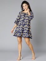 Made In Blue Floral Print Women Dress
