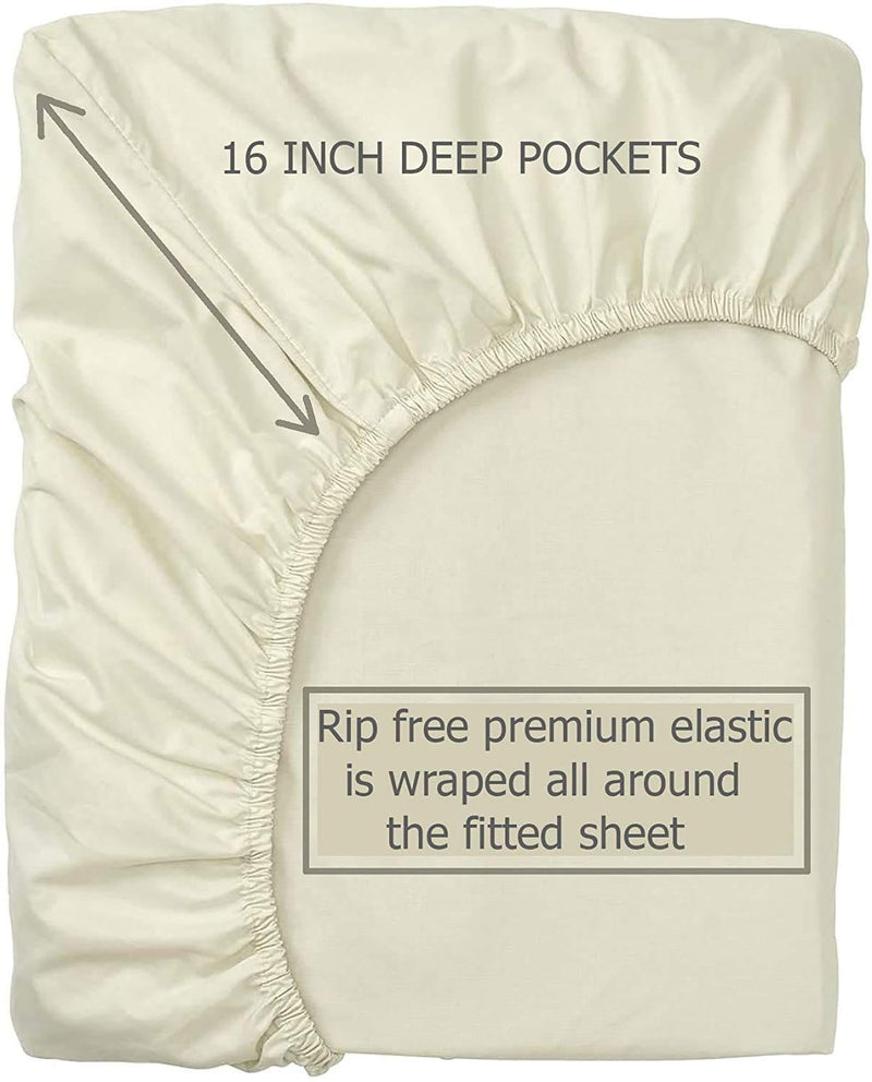 100% Tencel Lyocell Bed Sheets Set - Ivory - Standard