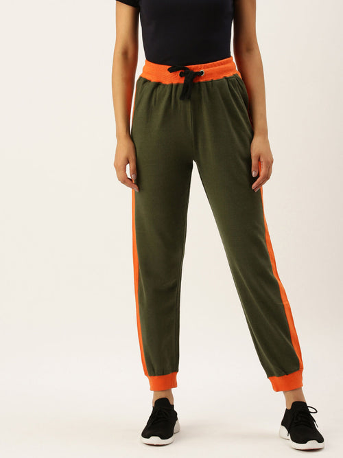Women Green Straight Active Track Pants