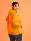 Instafab Five Star Plus Size Women Printed Stylish Casual Hooded Sweatshirts
