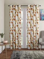 Home Sizzler 2 Piece Abstract Flower Bloom Polyester Curtain Set