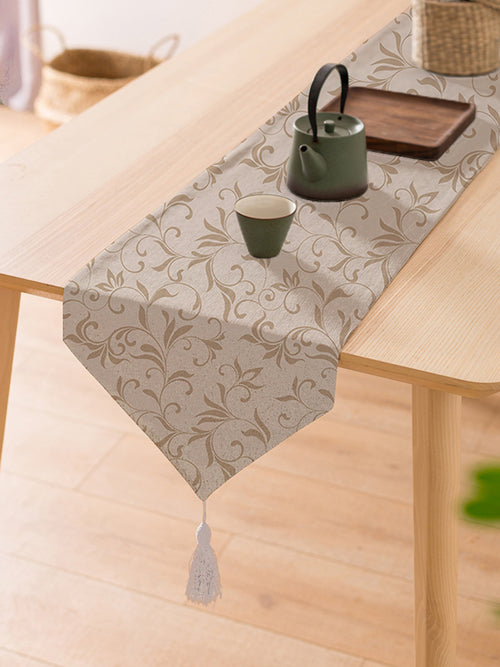 Foliote Printed Cotton Canvas 6 Seater Table Runner ( 13 X 72 Inches )