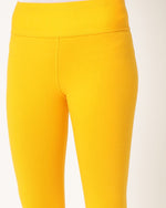 Adorna Women's Stretchable Leggings - Golden Yellow